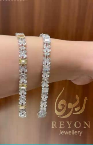 اسواره فضه مرصع بالزركون السويسري لون اصفر مقاس 16...