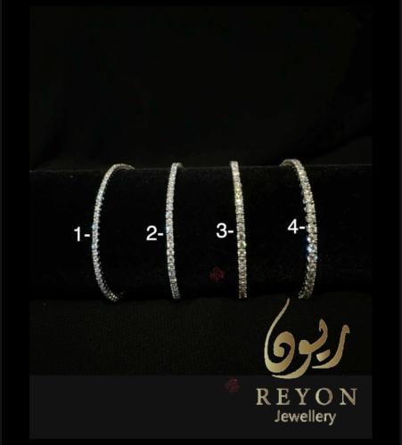 اسواره تنس فضه مرصع بالزركون السويسري رقم 3 مقاس 1...