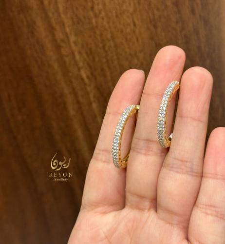 حلق فضة عيار 925 مطلية ذهب