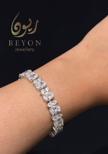 اسواره فضه مرصع بالزركون سويسري لون ابيض مقاس 15cm