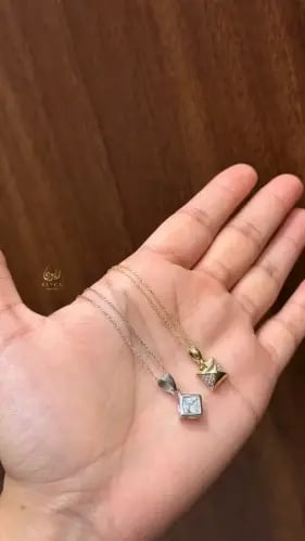 قلادة فضة عيار 925 مطلية ذهب اللون الذهبي