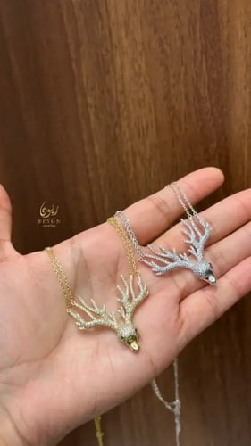 قلادة فضة عيار 925 مطلية ذهب اللون الفضي