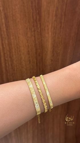 اساور فضة مطلية ذهب رقم ٣