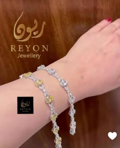 اسواره فضه مرصع بالزركون السويسري لون اصفر مقاس 16...