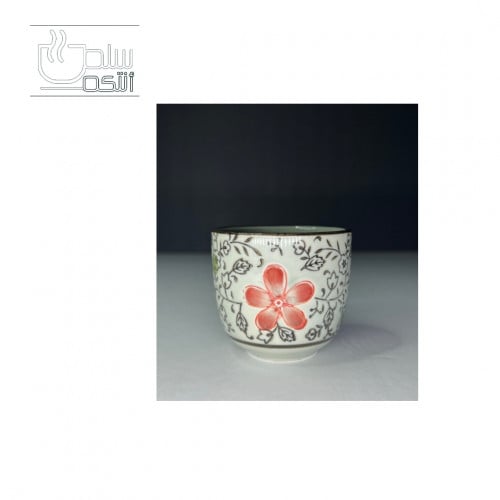 كوب سراميك بزهرة حمراء 150 ml