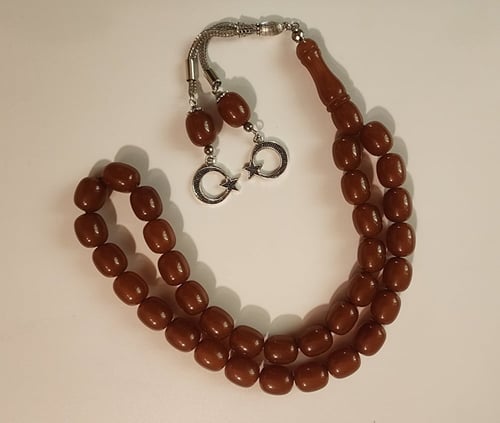 سبحة عنبر شرابة فضة