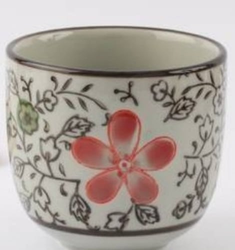 كوب سراميك بزهرة حمراء 150 ml