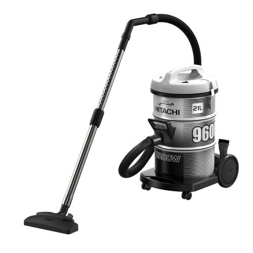 مكنسة هيتاشي برميل 21 لتر 2200 واط لون رمادي