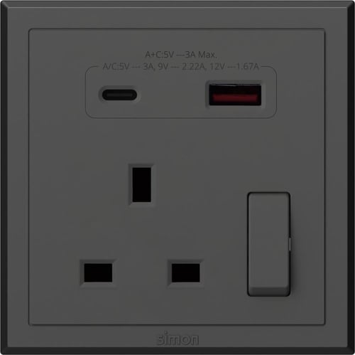 فيش 13 امبير مع مخرج يو اس بي (A+C) فالينسيا