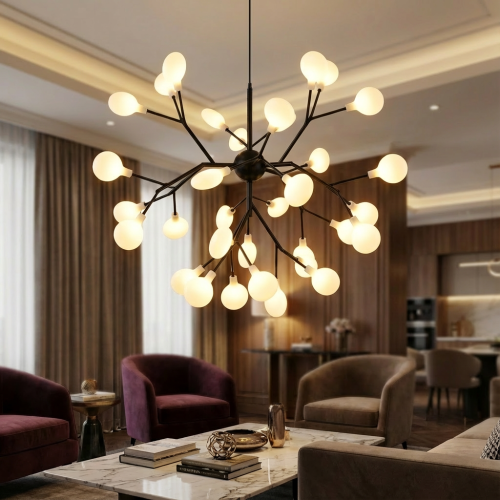 F36/36 BK+WH LED ثريا