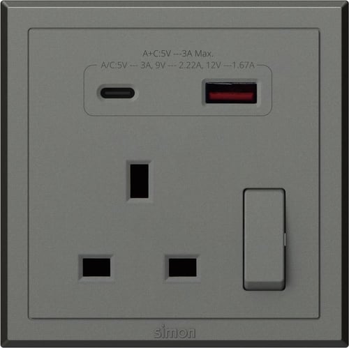 فيش 13 امبير مع مخرج يو اس بي (A+C) فالينسيا