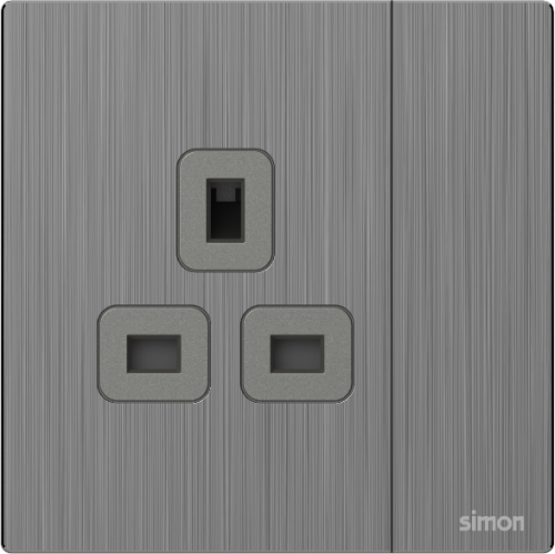 فيش 13 امبير مع مفتاح ثنائي القطب و لمبة (معدن)