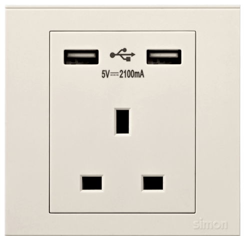 فيش 13 امبير مع 2 مخرج يو اس بي مدريد