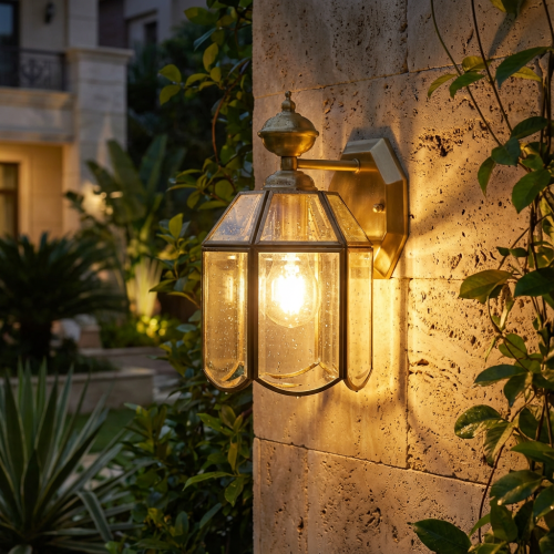 B6086-B E27 فانوس جدار نحاس