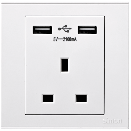 فيش 13 امبير مع 2 مخرج يو اس بي مدريد