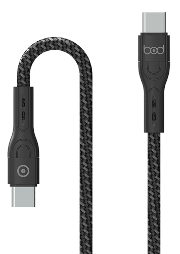 كيبل تايب سي 120 سم قماش اسود