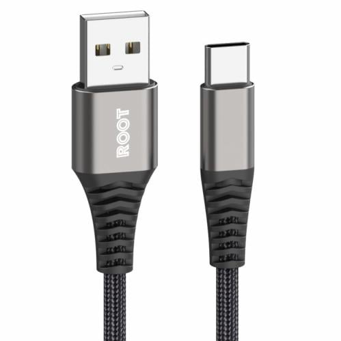 كيبل تايب سي أسود قماش 1.2M روت