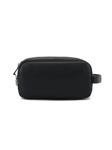 شنطة يد جلد بثلاث سحابات بقفل