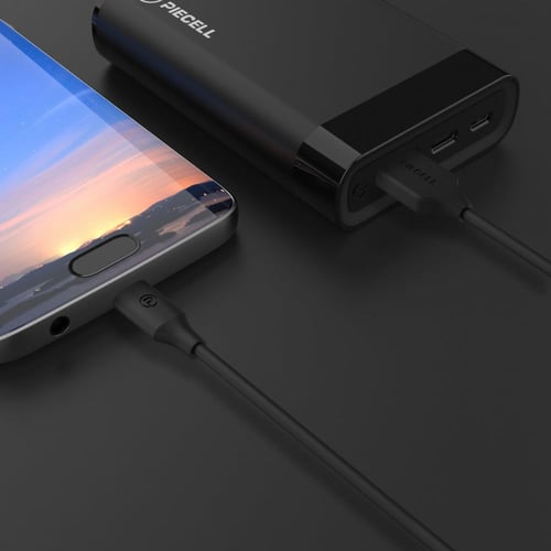 وصلة تايب سي 120 سم جلد اسود