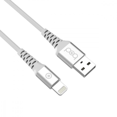 كيبل ايفون 200 سم جلد ابيض ماركة بود bod