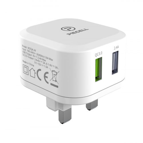 شاحن جداري سريع مخرجين USB كوالكم Q3