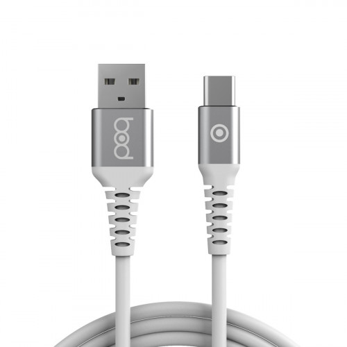 كيبل تايب سي 200 سم جلد ابيض ماركة بود bod