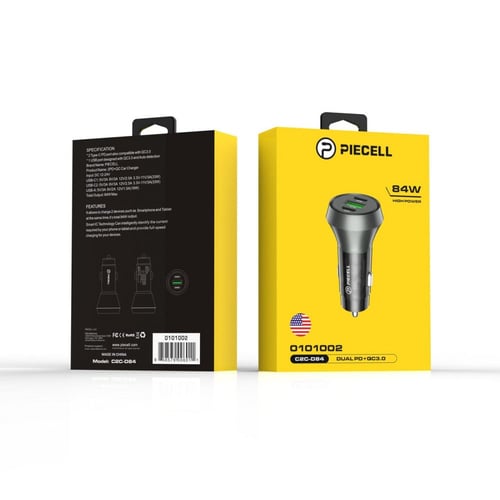 شاحن سيارة 84 واط ثلاث منافذ 2PD و USB