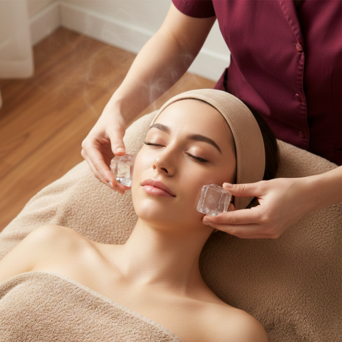 مساج الوجه بالثلج لشد البشرة – Ice Maderotherapy F...