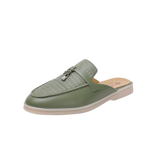 Loro piana هاف فلات لوربيانا ( army green leather)