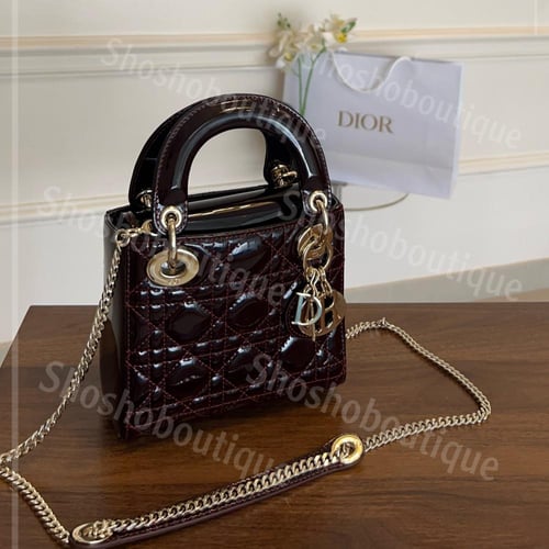 LADY DIOR MINI 17 CM (عنابي)