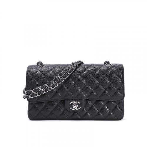 ‎شانيل كلاسيك (كافيار) هاردوير فضي Chanel classic...
