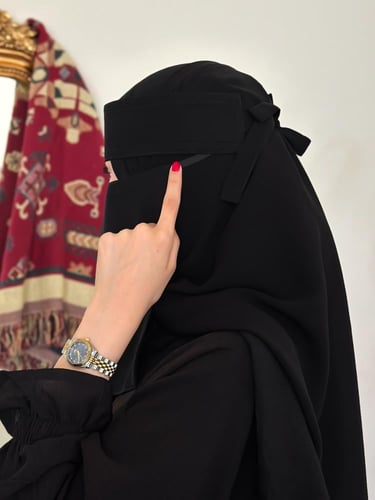 عدد 3 نقاب مبطن قطن وسط