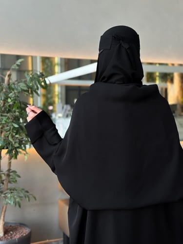 عباية 2 في واحد +نقاب مشبك إسلامي حرير مجانًا