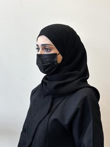 عدد 2 نقاب حرير قصير بربطه+عدد 2 طرحه ربط