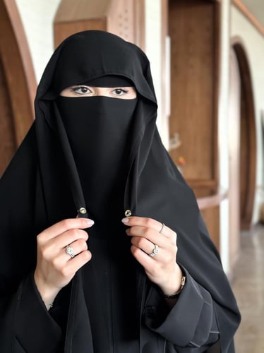 نقاب إمراتي وسط