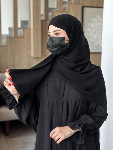 نقاب سقنتشر حرير +طرحه قطن