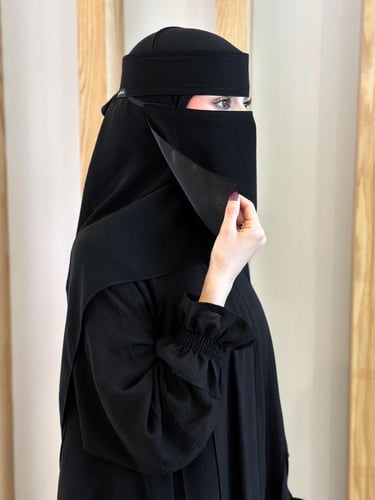 عدد 2 نقاب حرير قصير ربطه + عدد 2 طرحه قطن