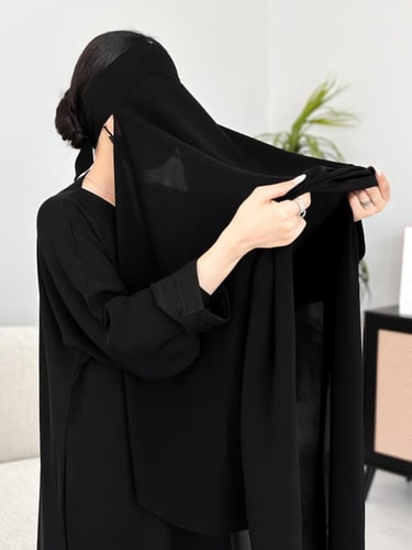 عدد 2 نقاب مشبك عادي قصير +عدد 2طرحه ربط