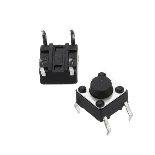 زر ضغط لحظي 6×6 مم (Tactile Push Button Switch 6×6mm)