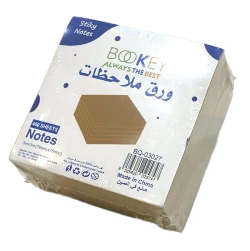ورق ملاحظات لاصق بوكي بني ٣-٣ إنش 400 ورقة