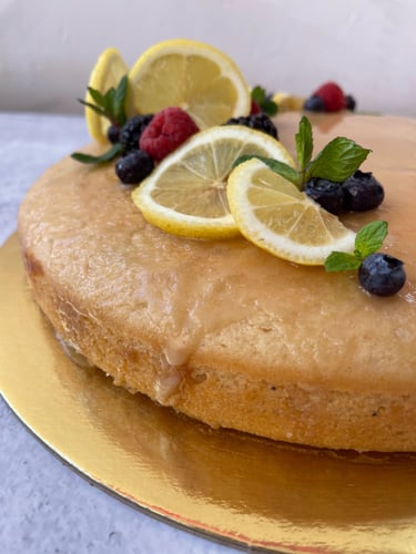 كيكة ليمون بالتوت الازرق