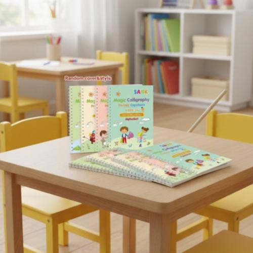 4كتب قابلة لإعادة الاستخدام للأطفال قلم مونتيسوري...