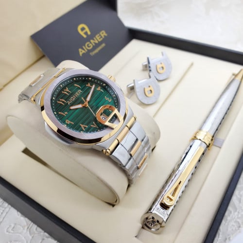 طقم أقنر مكون من ساعة وكبك وقلم