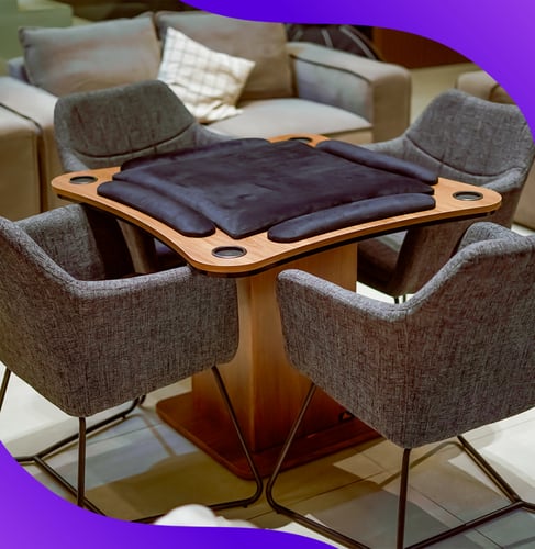 طاولة بلوت مع كراسي أسود_Blot Table BLACK with Cha...