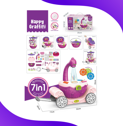 لعبة تعليم الرسم 7 في 1 – بروجكتر إضاءة مع أدوات ف...