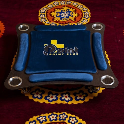 طاولة بلوت منحنية أرضية لون أزرق_Curved Ground Blo...