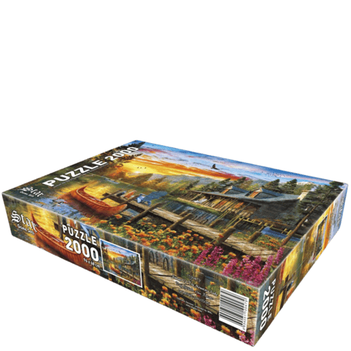 لعبة تركيب الصورة غروب الشمس على البحيرة الجبلية 2...