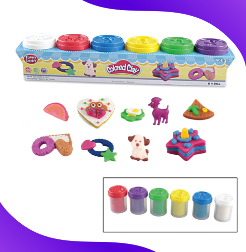 لعبة الصلصال الملون الأصلية – 6 علب بألوان متنوعة...