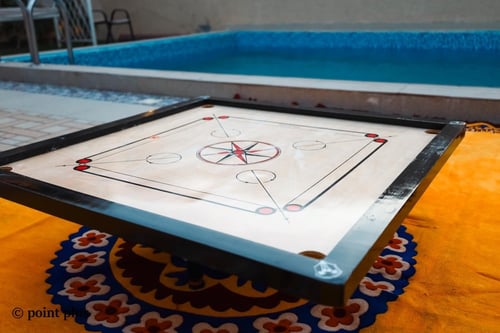 طاولة كيرم أرضية + بودرة كيرم +حبوب كيرم_Carrom ta...