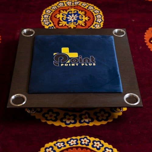 طاولة بلوت أرضية مع حامل أكواب أزرق_Ground Blot Ta...